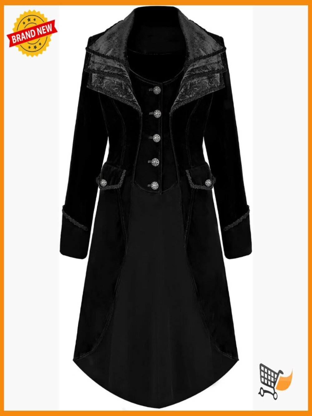 Victorian Gothic Tailcoat Pirate Jacket Steampunk Long Coat